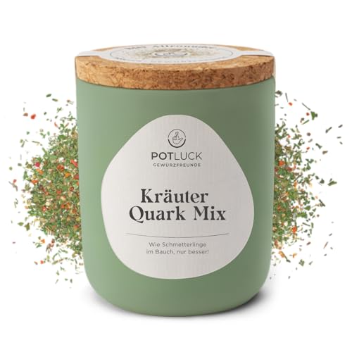 POTLUCK I Kräuter Quark Mix I Gewürzzubereitung für Kräuterbutter, Dips und Dressings I 45 g im Keramiktopf I Gesunde Ernährung, Lecker Essen für zu Hause