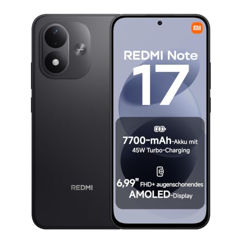 Xiaomi REDMI Note 17, Smartphone 6+256 GB, Black, 7700 mAh Akku