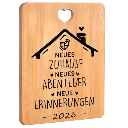 Einzugsgeschenke Haus, Geschenk zum Einzug - Bambus Schneidebrett, Einzugsgeschenke Wohnung, Geschenk zum Einzug ins Haus, Richtfest Geschenk, Neues Zuhause Geschenke 2026