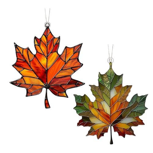 2 Stück Herbstdeko Hängend, Herbstblätter Wandkunst,Herbstblätter-Wandkunst-,Thanksgiving Supplies Leaves Holiday Ornaments,Ornament Für Thanksgiving,