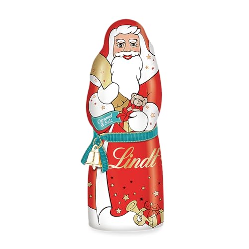 Lindt Schokolade | Weihnachtsmann Caramel und Salz | 125g | Schokoladenfigur aus Vollmilchschokolade mit Caramel und einem Hauch von Salz | edle Weihnachtsfigur zum Verschenken in der Weihnachtszeit