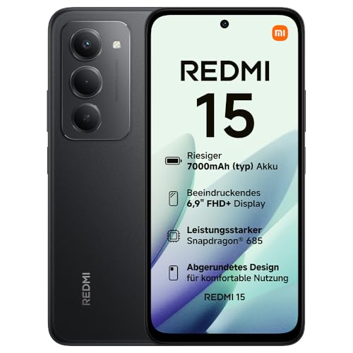 XIAOMI Redmi 15, Smartphone 6+128GB, Handy mit Android, 6,9