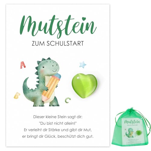 BOFUNX Mutstein Einschulungsgeschenk Schulkind Geschenk, Mutstein + Karte + Organzasäckchen, Schulanfang Schulstart Geschenk Schultüte Geschenk Schultüte Füllung