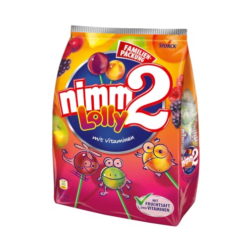 nimm2 Lolly, Lollys in vier Doppelsorten mit Fruchtsaft - 1 x 200 g