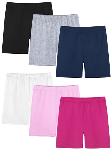 FEOEOR 6er Pack Mädchen Radlerhosen als Unterziehshorts Weiche Multifunktions-Shorts für Tanz, Gymnastik & Alltag Set A 4-5T
