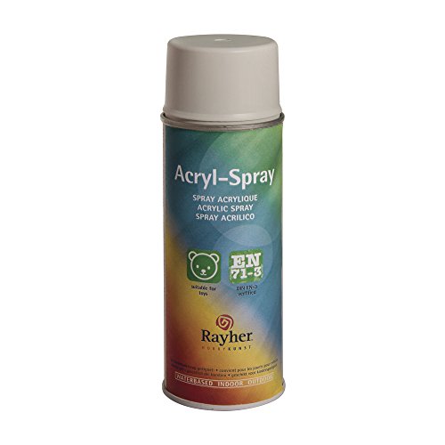 RAYHER HOBBY 34145508 Acryl-Spray, Acryllack, beige, seidenmatt, Sprühlack für innen und außen, hohe Deckkraft, umweltbewusst spraylackieren, Dose 200 ml