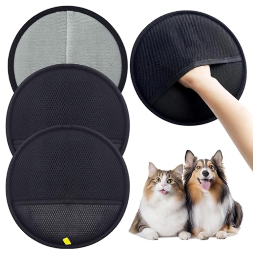 Tierhaarentferner Handschuh 3er Pack – Doppelseitiger Fell Magnet Handschuh für Hunde & Katzen, Atmungsaktiv mit Anti-Statik-Funktion, Wiederverwendbar & Leicht zu Reinigen