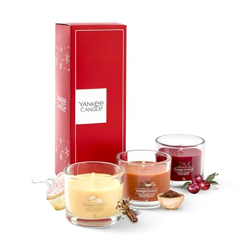 Yankee Candle Duftkerzen Geschenkset | 3 duftende Mini gefüllte Votivkerzen | Soja-Wachs-Mix | Perfekte Geschenke für Frauen