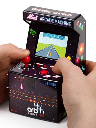 Mini-arcademachine, 240 ingebouwde Games, 8-bit Retro-arcadegames, 2,5-inch kleurenscherm, 8-Weg Joystick, 2 knoppen, volumeregeling, Perfect Cadeau - ThumbsUp!