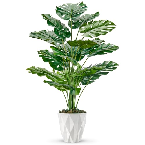 Der Rose Kunstpflanze Künstliche Pflanzen Wie Echt 71 cm Kunstpflanzen Groß Fake Plant für Wohnzimmer Badezimmer Schlafzimmer Zimmer Balkon Deko