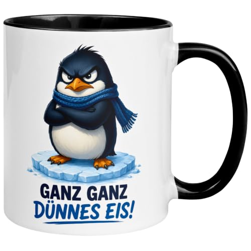 Pinguin Tasse | Ganz Ganz Dünnes Eis | Morgenmuffel Geschenk Becher
