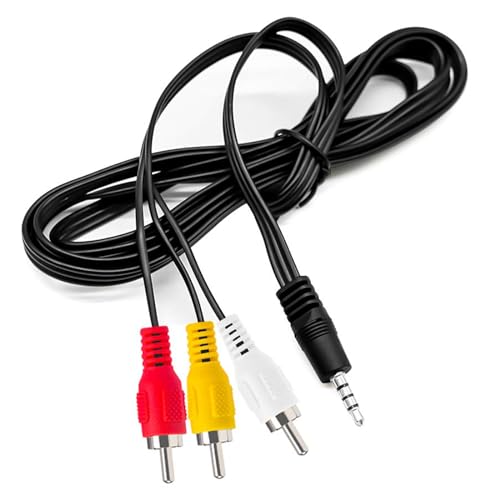 VIEVRE 3,5 mm auf RCA AV-Kabel, S Videokabel, Cinch zu Jack, Audiokabel Für Smartphones, MP3-Player, Tablets, Lautsprecher, Heimkino - 1m