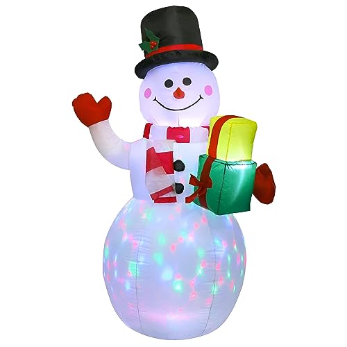 Weihnachten Aufblasbare Außendekorationen, 5 FT Schneemann mit Hellen Lichtern, Weihnachten Blow Up Yard Dekorationen Rasen Garten Indoor (Schneemann)