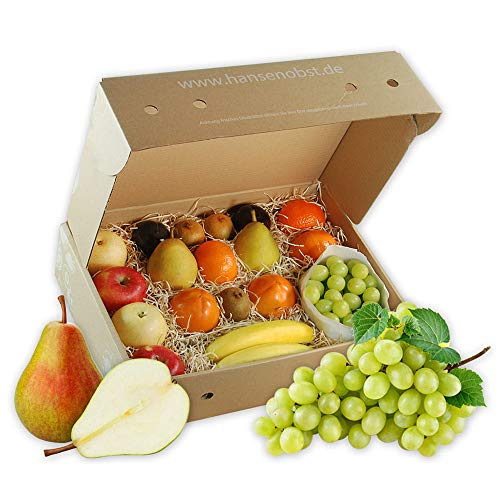 Business-Probier-Obstbox mit frischem Obst für gesunde Ernährung am Arbeitsplatz in umweltbewusster Geschenkbox