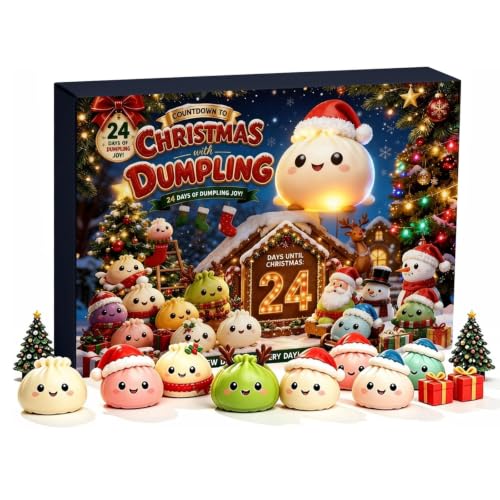 Squishy Adventskalender 2026,Dumpling Squishy Weihnachtskalender,B