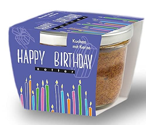 Zotter Geburtstagskuchen mit Kerze im Glas, Happy Birthday Torte, 100 g