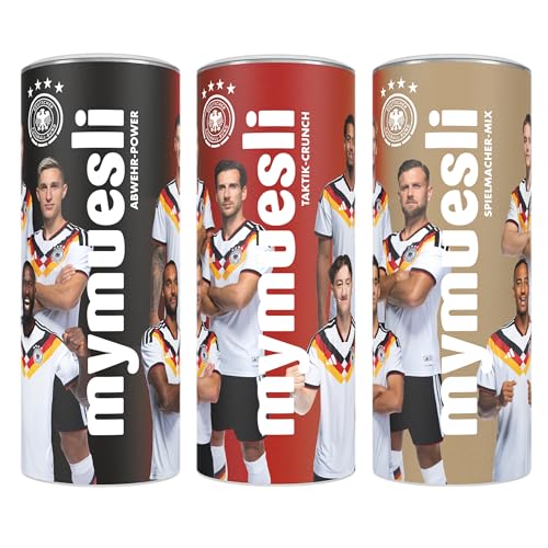 mymuesli WM DFB Mannschafts-Mix 3er Set (3x 500g) – Abwehr-Power, Taktik-Crunch & Spielmacher-Mix – Bio-Müsli im limitierten DFB-Design zum Fußball-Sommer 2026 - Bio, ballaststoffreich und ohne Palmöl