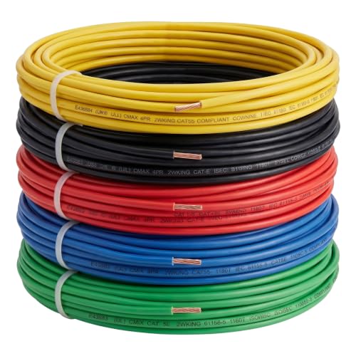 5-Farben KFZ Kabel Set 1,0 mm² – FLRY-B Fahrzeugleitung, 25m Gesamtlänge (5x5m), Kupferlitze 32x0,20mm, für Auto, Boot, Solar & Elektronik