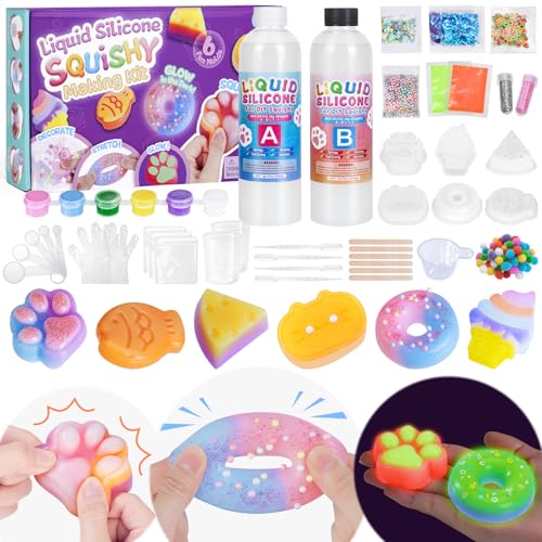 Highttoy Leuchtender Flüssigsilikon Squishy Bastelset Kinder ab 6 Jahre