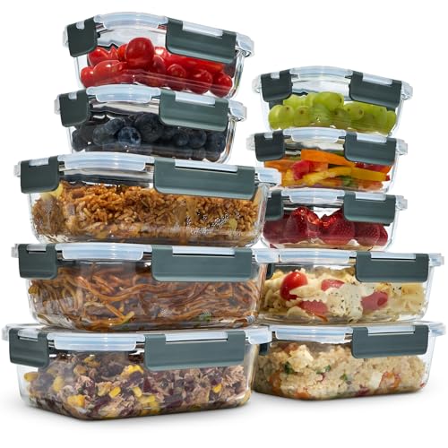 uandu Glasbehälter mit Deckel 20-teilig – Meal Prep Boxen Glas