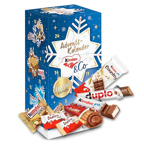 kinder & Ferrero Adventskalender – Adventskalender mit leckeren Schokoladen-Spezialitäten – 1 Kalender à 295g