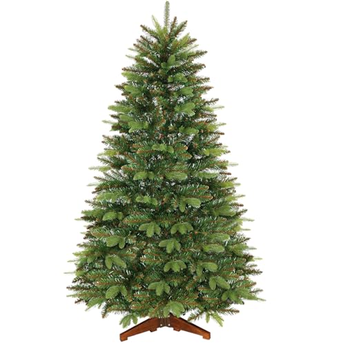 SHareconn Künstlicher Weihnachtsbaum 210cm,Hochwertige Äste aus 1463 PE&PVC und Einem Klappbaren Holzständer, Leichte Montage,Tannenbaum künstlich,ür die Weihnachtsdekoration Zuhause oder Büro