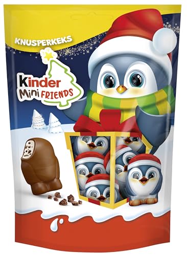 kinder Mini Friends Knusperkeks – Vollmilchschokolade mit knusprigem Keks & Milchfüllung – Süßigkeiten für Nikolaus, Adventskalender – Zum Befüllen des Nikolausstiefels & als Nikolausgeschenk – 122g