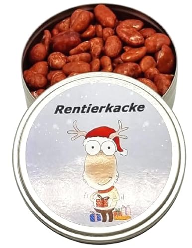AnyCakes Rentierkacke Rentierködel aus der Dose Gebrannte Erdnüsse dragiert Nervennahrung Geschenk zur Entspannung Spaßgeschenk Wichteln Wichtelgeschenk (Rentierkacke)