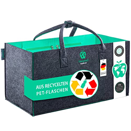 freegreen® GERMANY Einkaufstasche aus recycelten PET-Flaschen, 100% nachhaltig & umweltbewusst, Unzählige Anwendung als Einkaufskorb, Filztasche, Kaminholzkorb, Filzkorb, Nachhaltige Produkte