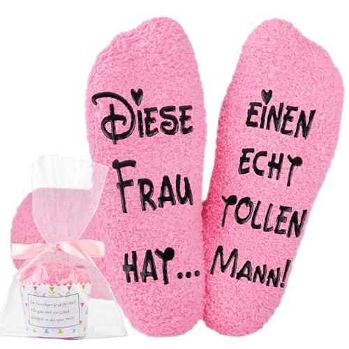 Jeasona Hochzeitstag Geschenke für Frauen Socken Pärchen Geschenke für Partner Geburtstagsgeschenk für Frauen Frau Geschenkideen für Meine Freundin Jahrestag Valentinstag für Sie