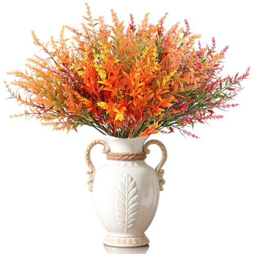 Gigmeta 8 Bündel Künstliche Herbstblumen, Künstliche Blumen für Herbst Deko, Künstlich Herbststrauß, Kunstblumen, Herbst Balkonpflanzen Herbstzweige Sträucher Deko für Drinnen Draußen Garten