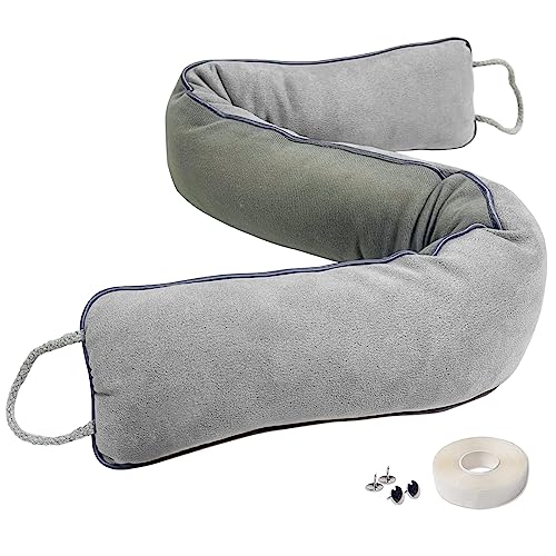Zugluftstopper Für Türen Stoff, Tür Windschutz, Draft Excluder for Doors, Windstopper Fenster Isolierung Innentür Türluftstopper Haustür Türspalte Schalldicht Stopper Insektenschutz Waschbar (108cm)