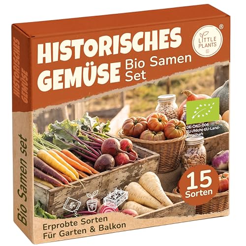 Bio Historisches Gemüse Samen Set - 15 Sorten Samen - Gemüsesamen historisch - Samenfest - Hochbeet Zubehör - Sämereien Saatgut Set Gurke Karotte Salat & mehr (inkl. E-Book)