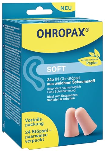 OHROPAX Soft Ohrstöpsel - 24 Stück Schaumstoff-Gehörschutz SNR 31 dB