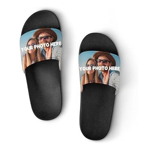 Generisch Personalisierte Badeschuhen - Benutzerdefinierte Hausschuhe - mit eigenem Bild, Logo oder Text - Badelatschen Damen/Herren Personalisiert - Geschenk zum Geburtstag, Valentinstag, für Unisex