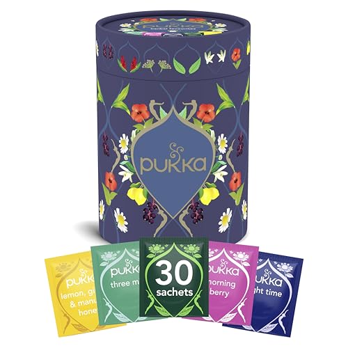 Pukka | Bio Tee Geschenkset „Seelenzauber“ | Geschenk für Frauen & Männer zu Weihnachten, Geburtstag & für Self-Care | Perfekt für die Schlafenszeit | 30 Teebeutel | 5 köstliche Sorten