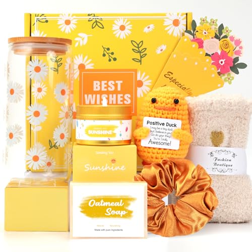 MUJUZE Geschenke für Frauen,Geburtstagsgeschenk für Frauen,Sunshine Geschenkbox Damen, Gute Besserung Geschenk Frau,Positive Geschenk für Beste Freundin,Kollegin,Schwester
