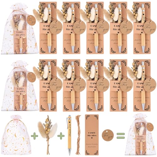 Chsukozic 10 Sets Dankeschön Geschenke Klein, Danke Geschenke Kugelschreiber mit Gravur Mitarbeiter Kleine Weihnachtsgeschenke Abschiedsgeschenke für Kollegen Danke für all das Geschenkset