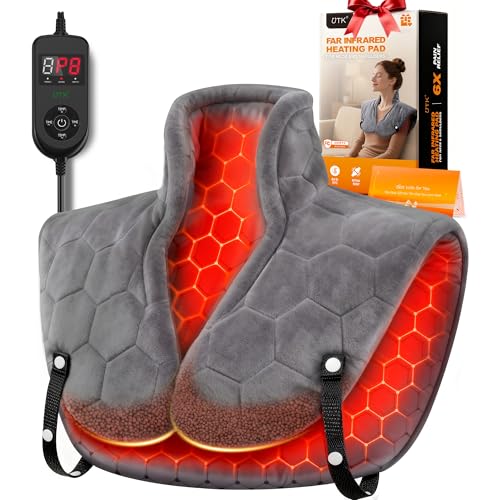 UTK Nackenwärmer Ferninfrarot, Geschenke für Mama, Heizkissen Nacken Schulter, Schnelles Aufheizen in 30 Sekunden, bis zu 70 °C, Leichtes Wärmekissen mit Schultergurt, weihnachtsgeschenke für frauen