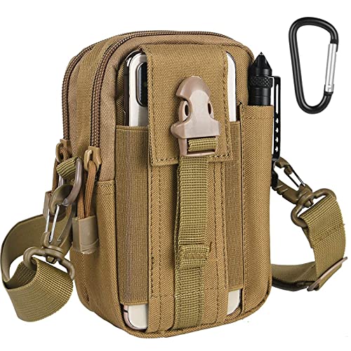 flintronic Taktische Hüfttaschen, Militär Kompakt Gürteltasche Multifunktional Bauchtasche Tasche Beutel für Camping Wandern Radfahren Klettern und Reisen Mit Karabiner
