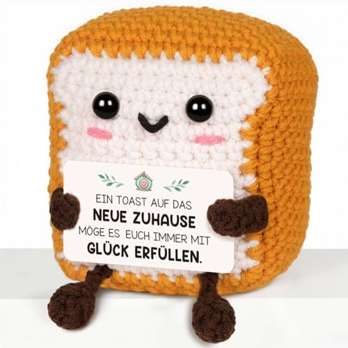 CheriGift Einzugsgeschenk Wohnung, Home Sweet Home, Handgemachte Toast Glücksbringer, Haus Richtfest Geschenk zum Einzug für Freund Familie Kollegen 2.76x2.17x3.35 inches
