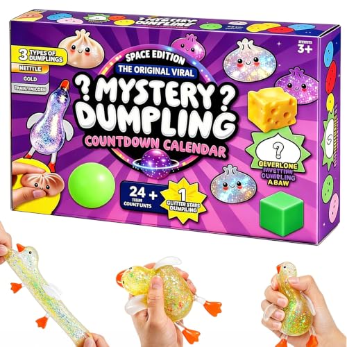 2026 Knödel Countdown Kalender, 24 zufällige Überraschungs Squishies Spielzeuge, Sensorisches Zappelspielzeug zum Stressabbau, Ideal für Erwachsene und Teens