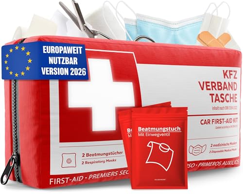 Erste Hilfe Set Auto Norm 2026 DIN 13164:2022 Verbandstasche StVZO konform