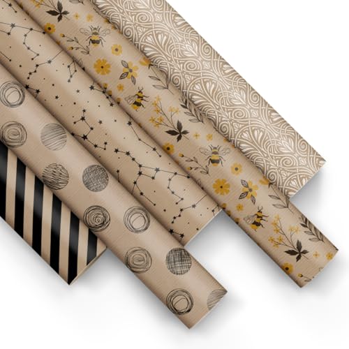 PAW Geschenkpapier 200 x 70 cm, 5 Rollen - Botanisch